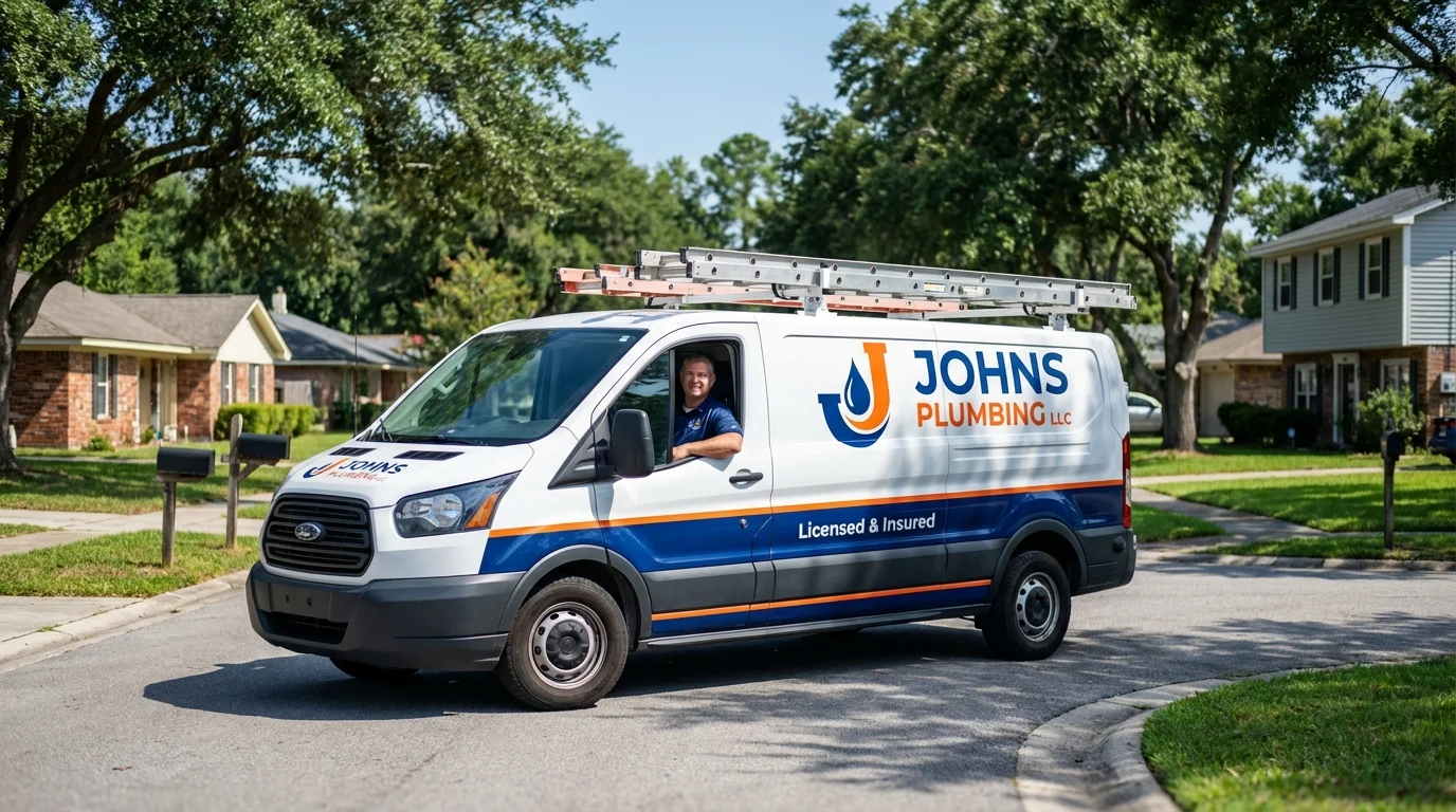 Johns Plumbing LLC service van in Elkland, PA